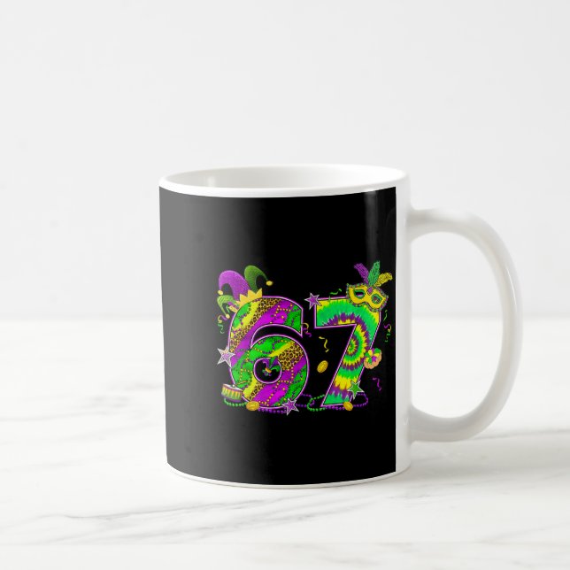 Mardi Gras Six Seven 6 7 Matching Costume Couple M Kaffemugg (Höger)