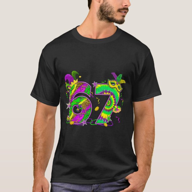 Mardi Gras Six Seven 6 7 Matching Costume Couple M T Shirt (Framsida)