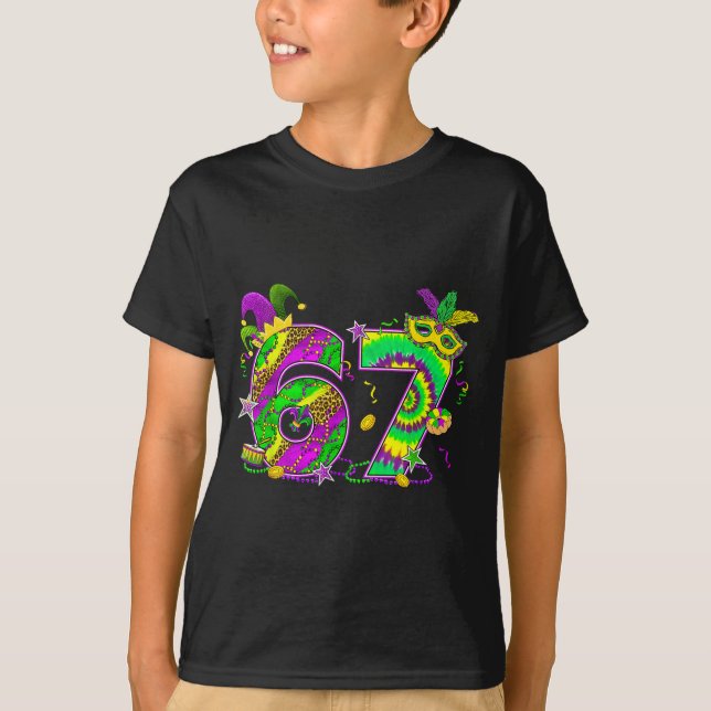 Mardi Gras Six Seven 6 7 Matching Costume Couple M T Shirt (Framsida)