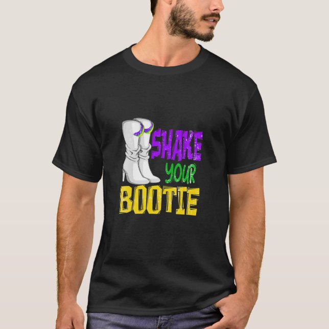 Mardi Gras skakar om din bootie Majorette Carnival T Shirt (Framsida)