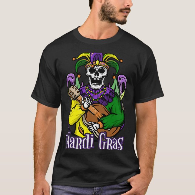 Mardi Gras skeleton guitar costume 2023 women mana T Shirt (Framsida)