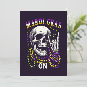 Mardi Gras Skeleton Sten på Julkort