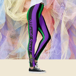 Mardi Gras Smala Rand Women's Leggings Byxor