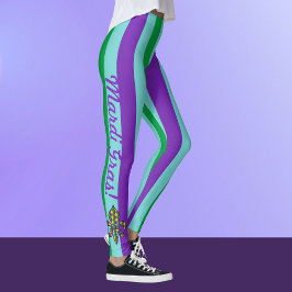 Mardi Gras Smala Rand Women's Leggings Byxor