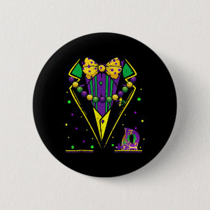 Mardi Gras Smoking Vest Festlig Kostym Karnevalpar Knapp