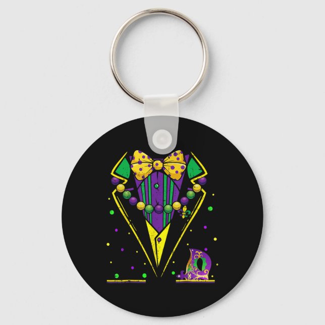 Mardi Gras Smokingväst Festkostym Karnevalparad  Nyckelring (Framsida)