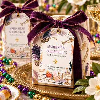 Mardi Gras Social Club New Orleans Firande Presentetikett