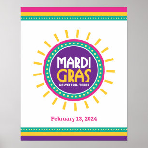 Mardi Gras Sol, Galveston, Texas Poster