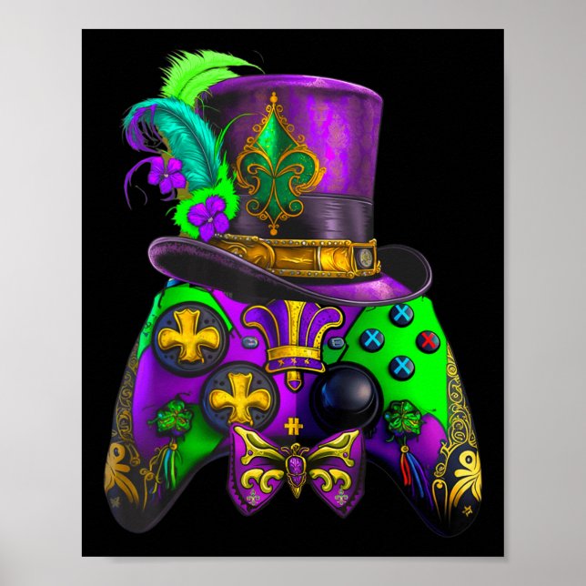 Mardi Gras-spelkontroll E-sport för barn  Poster (Framsidan)