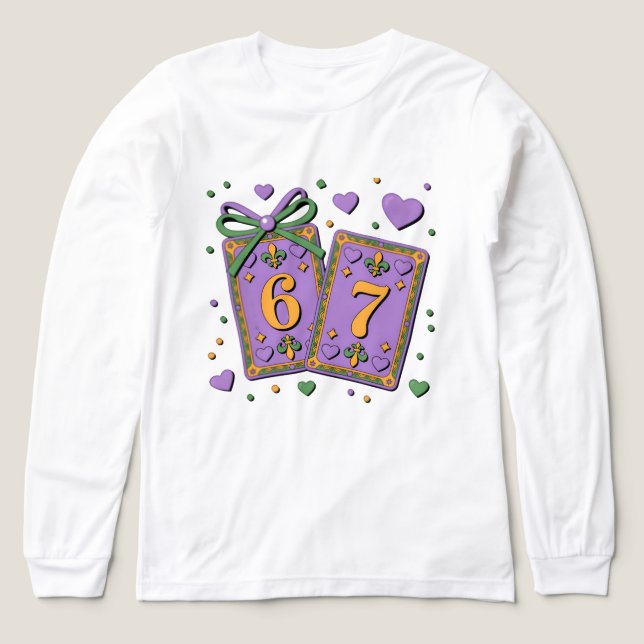 Mardi Gras-spelkort Six Seven-kortlek T Shirt (Design framsida)