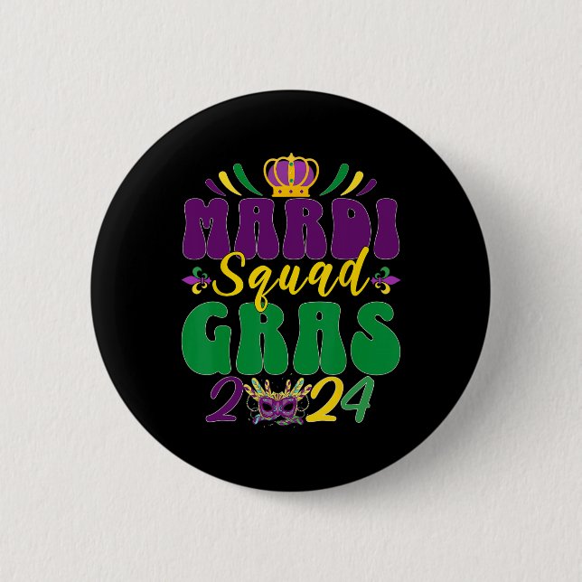 Mardi Gras Squad 2024 Group Matching Firande Knapp (Framsida)