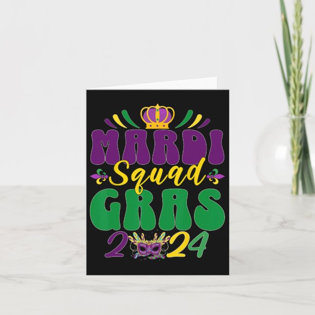 Mardi Gras Squad 2024 Group Matching Firande Kort (Framsida)