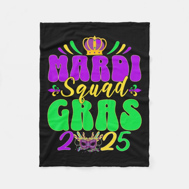 Mardi Gras Squad 2025 Mardi Gras Group Matching Ce Fleecefilt (Framsidan)