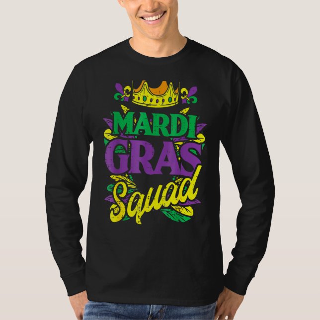 Mardi Gras Squad Funny Matching Carnival Parad Pa T Shirt (Framsida)