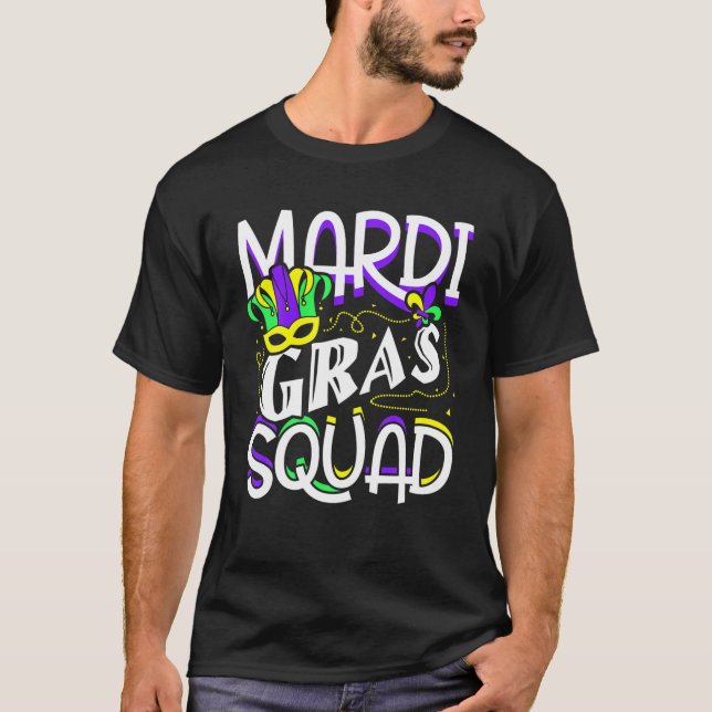 Mardi Gras Squad Funny T Shirt (Framsida)