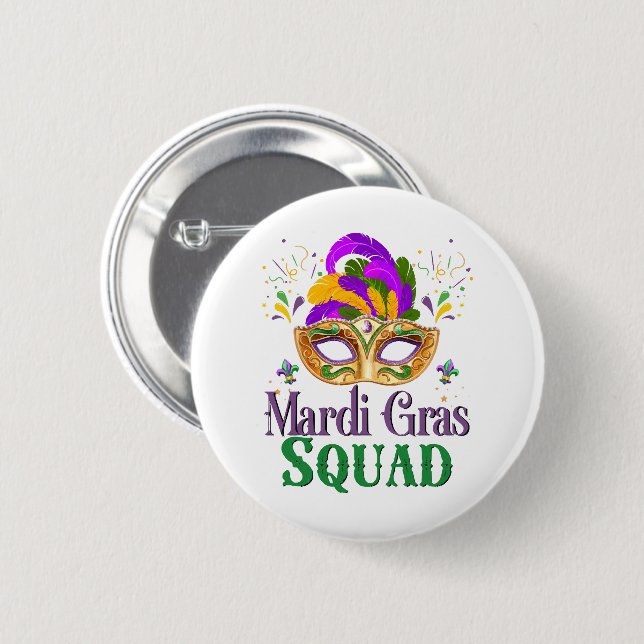 Mardi Gras Squad Knapp (Framsida & baksida)