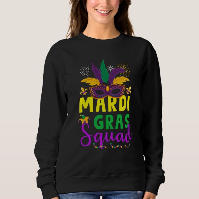 Mardi Gras Squad Mask Costume Carnival Parade Part T Shirt (Framsida)
