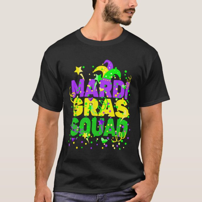 Mardi Gras Squad Party Costume Outfit - Funny Mard T Shirt (Framsida)