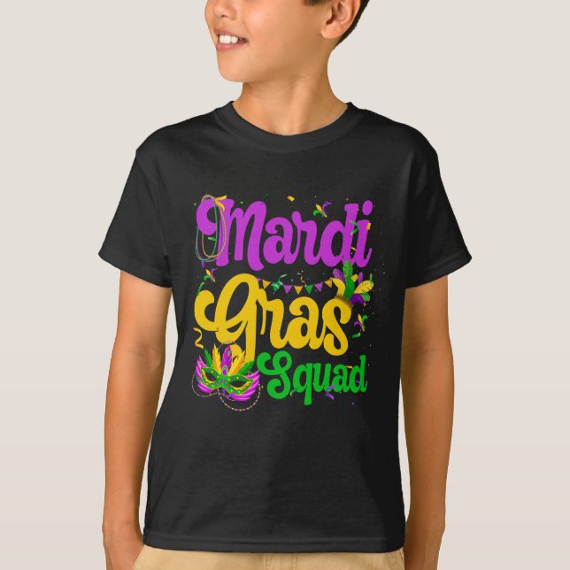 Mardi Gras Squad Party Costume T Shirt (Framsida)