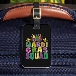 Mardi Gras Squad Party Funny Costume Carnival Bagagebricka