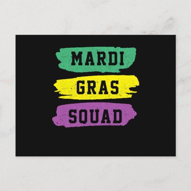 Mardi Gras Squad Street Party Carnival Gift Vykort (Framsida)