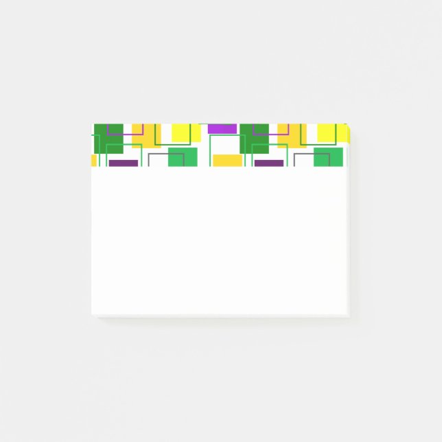 Mardi Gras Squares and Outlines Post-it Block (Framsida)