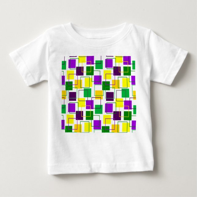 Mardi Gras Squares and Outlines T Shirt (Framsida)