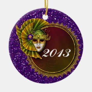 Mardi Gras - SRF Julgransprydnad Keramik
