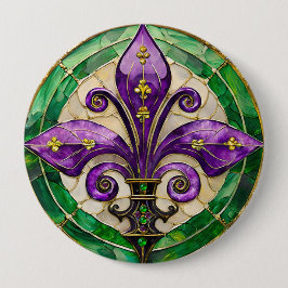 Mardi Gras Stached Glass Fleur de lis Knapp