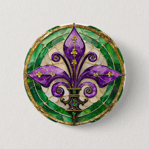 Mardi Gras Stached Glass Fleur de lis Knapp