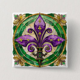 Mardi Gras Stached Glass Fleur de lis Knapp
