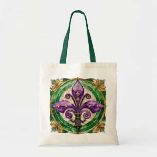 Mardi Gras Stached Glass Fleur de lis Tygkasse
