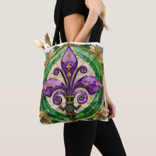 Mardi Gras Stached Glass Fleur de lis Tygkasse