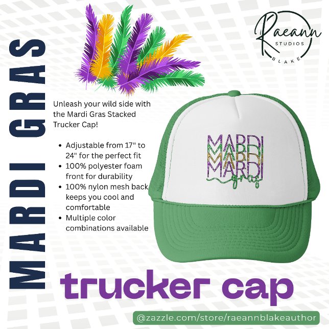Mardi Gras Stacked Trucker Cap Keps (Skapare uppladdad)