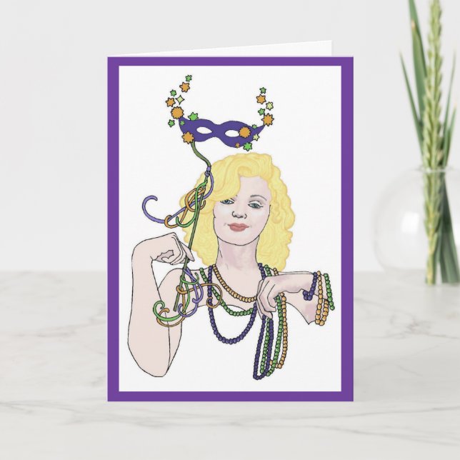 Mardi Gras Star Card Kort (Framsida)
