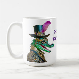 Mardi Gras Steampunk Party Animal Alligator Kaffemugg