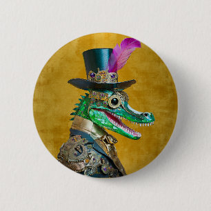 Mardi Gras Steampunk Party Animal Alligator Knapp
