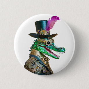 Mardi Gras Steampunk Party Animal Alligator Knapp