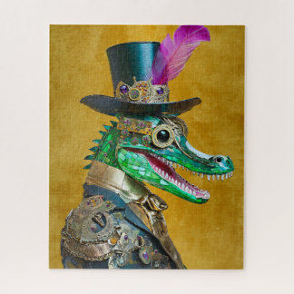 Mardi Gras Steampunk Party Animal Alligator Pussel