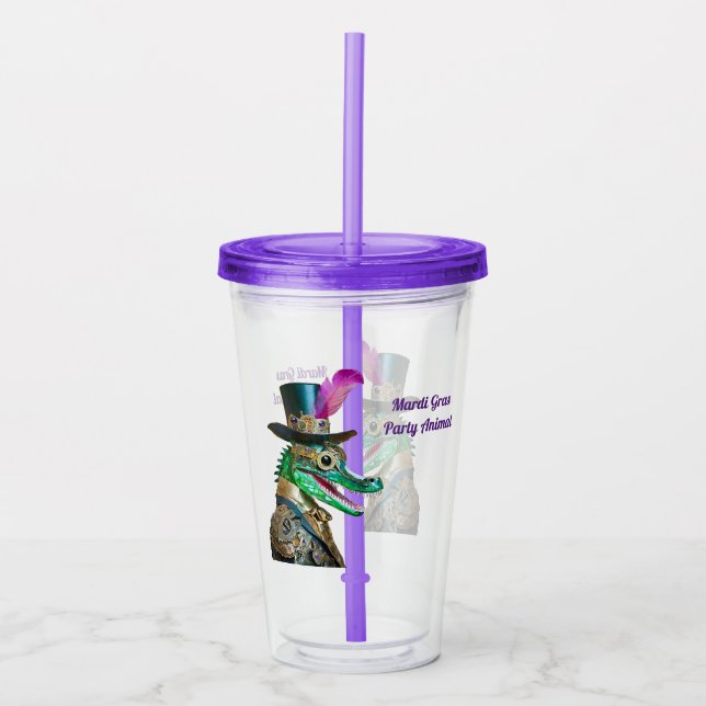 Mardi Gras Steampunk Party Animal Alligator Take Away Mugg (Framsida)