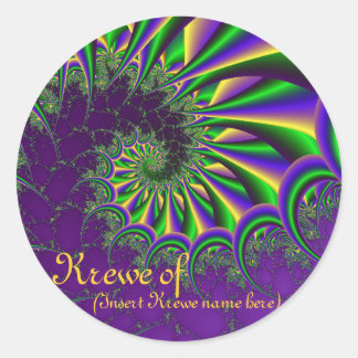 Mardi Gras Sticker Runt Klistermärke