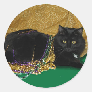Mardi Gras Sticker Runt Klistermärke