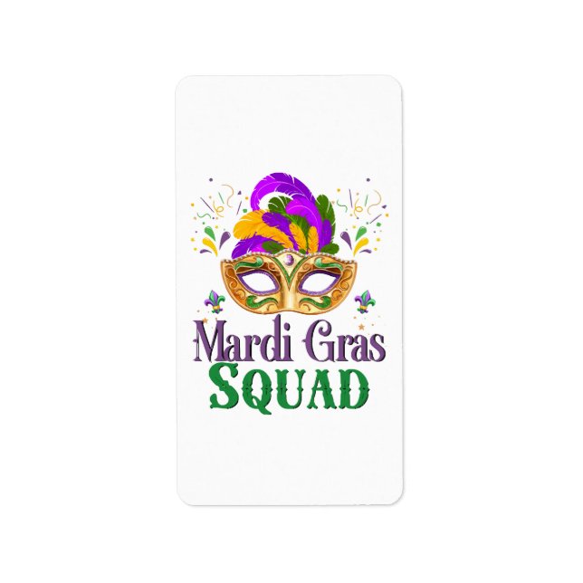 Mardi Gras-styrkan Adressetikett (Framsidan)