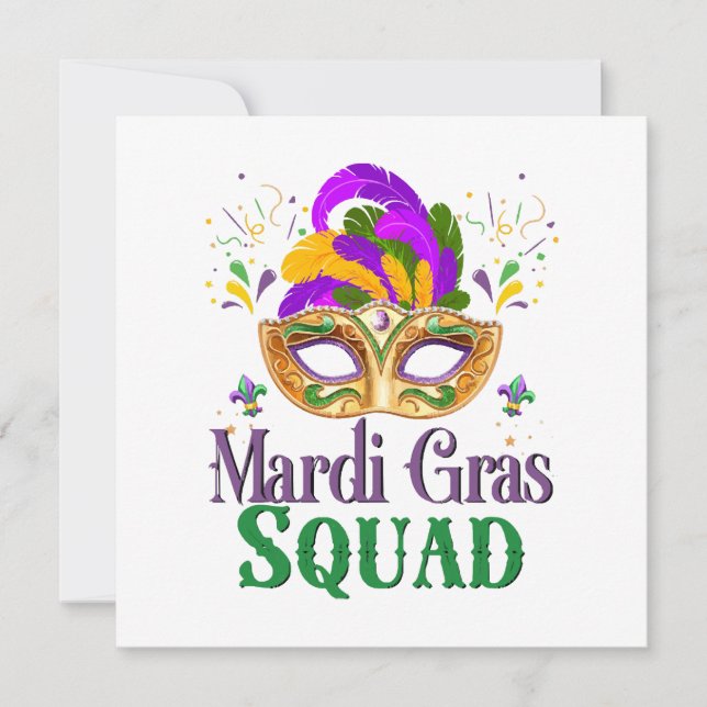 Mardi Gras-styrkan Inbjudningar (Framsida)
