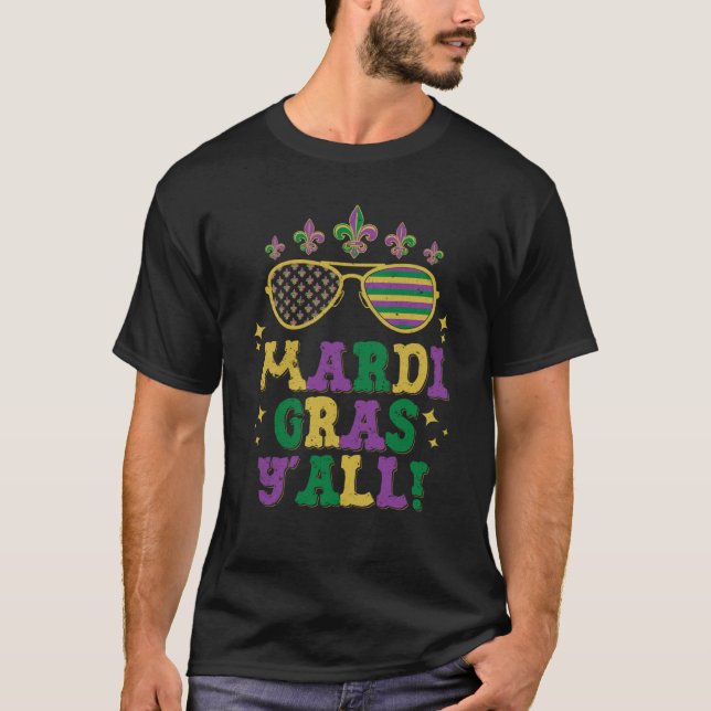Mardi Gras Sunglasses Festival New Orleans Party T Shirt (Framsida)
