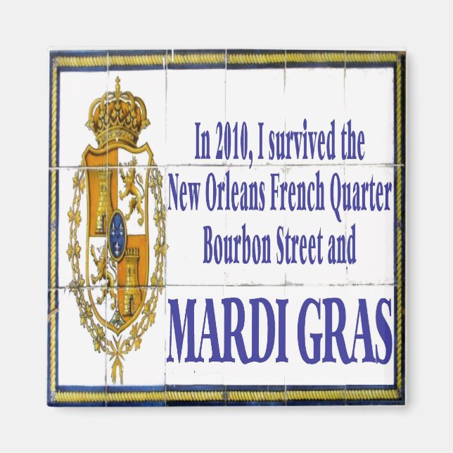 MArdi Gras Survivor Tile Mural Magnet (Framsidan)