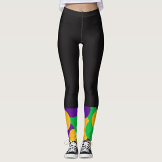 Mardi Gras svart damasker Leggings