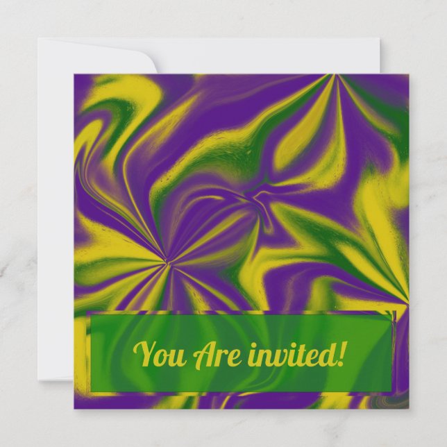 Mardi Gras Swirls Anteckningskort (Framsida)