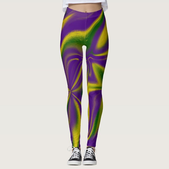Mardi Gras Swirls Leggings (Framsida)