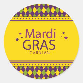 Mardi Gras-tema Runt Klistermärke